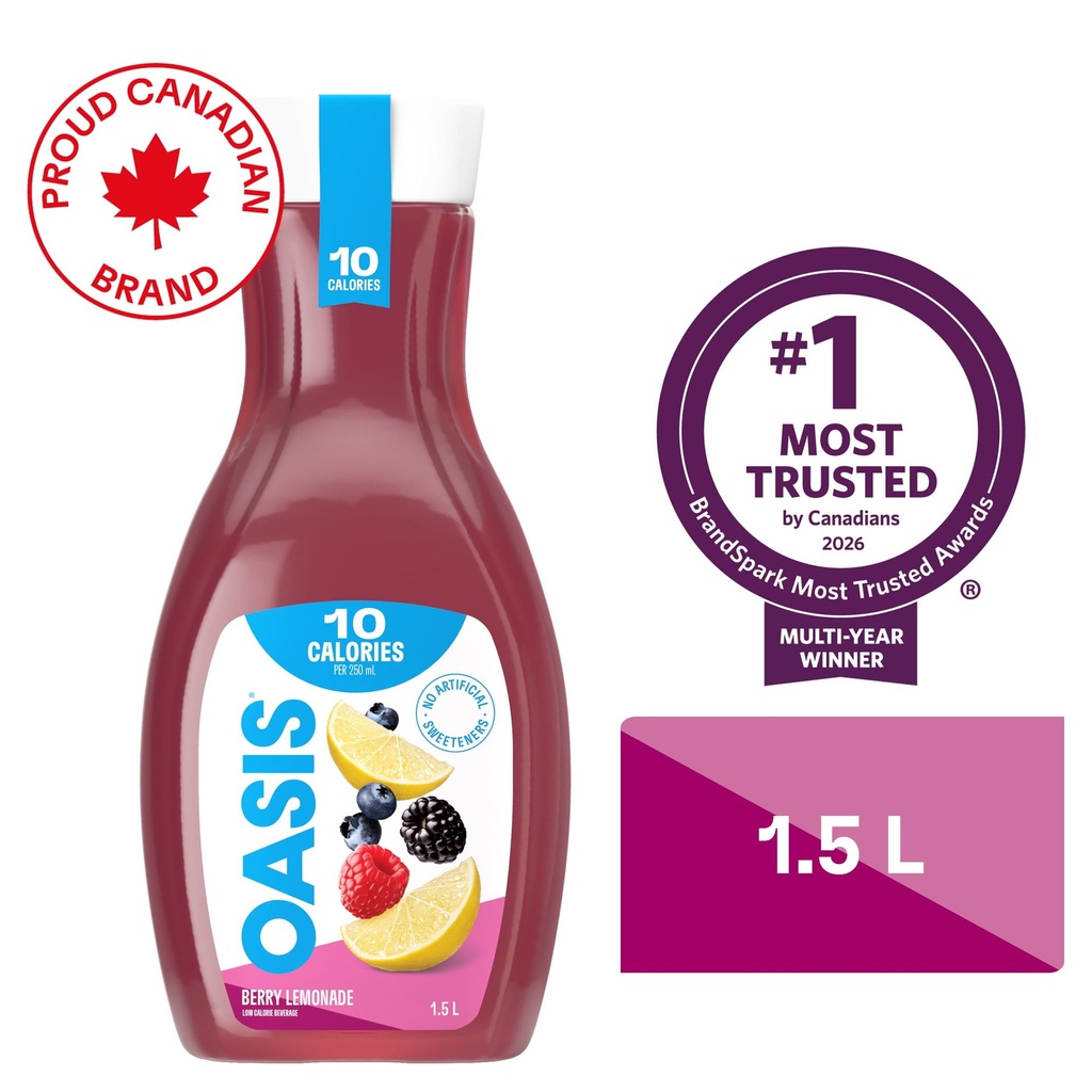 Oasis Limonade aux Baies Boisson 10 calories 1,5 L
