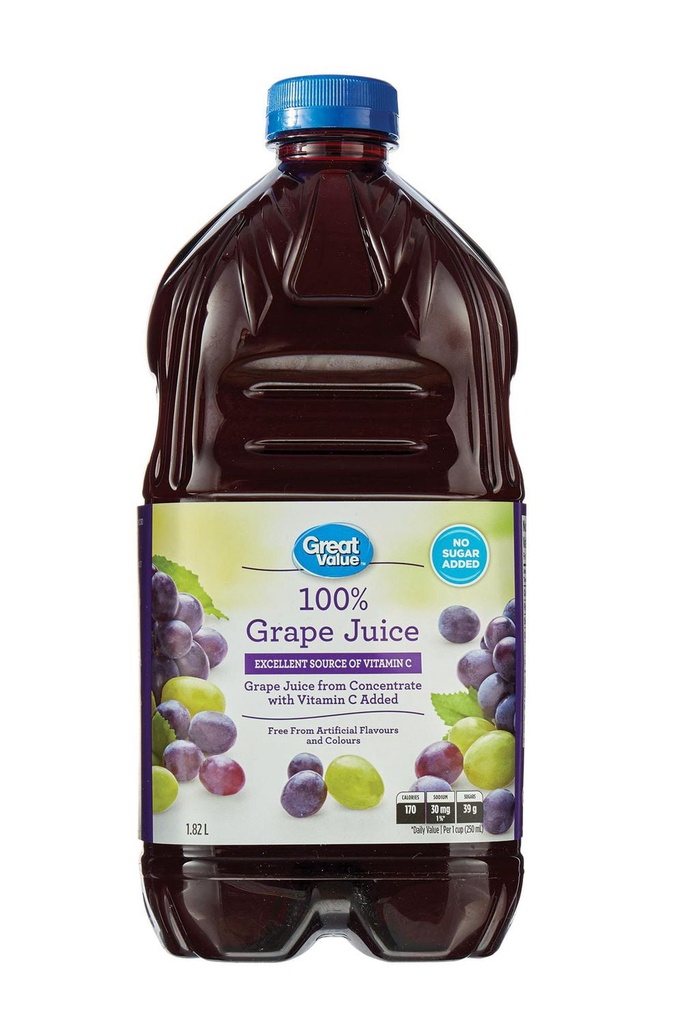 Great Value Jus de Raisin à 100 % 1.82L