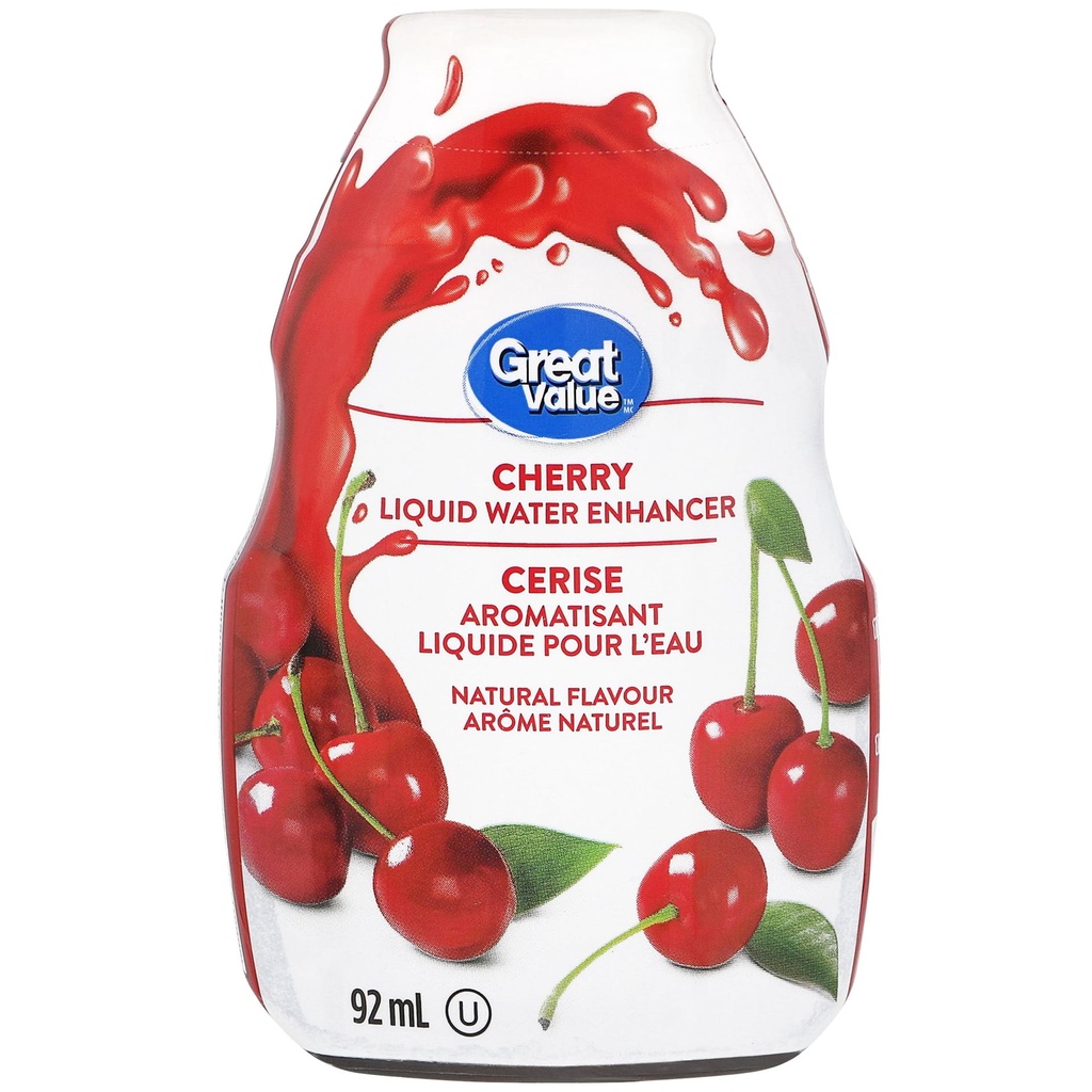Great Value Cerise Aromatisant Liquide pour l'Eau 92ML