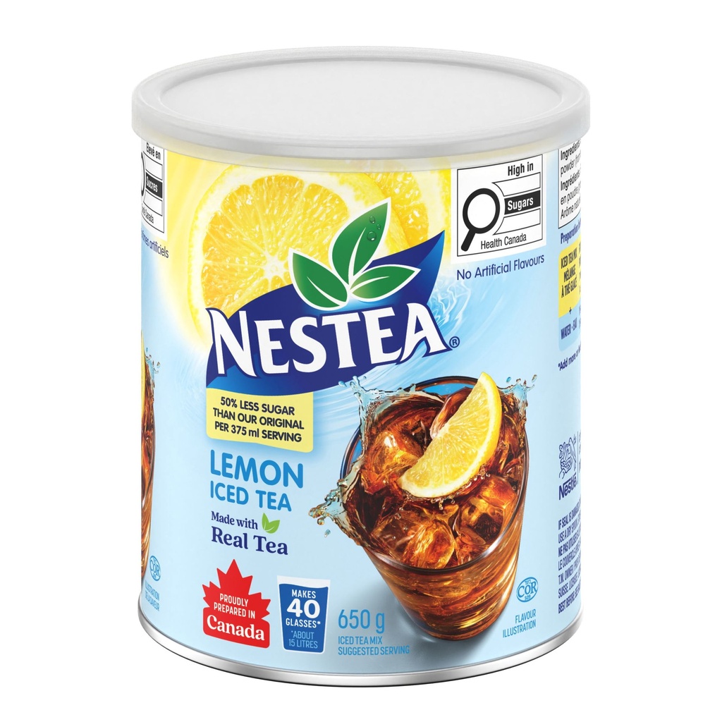 NESTEA Mélange à thé glacé saveur citron NESTEA, 50 % moins de sucre, vrai thé