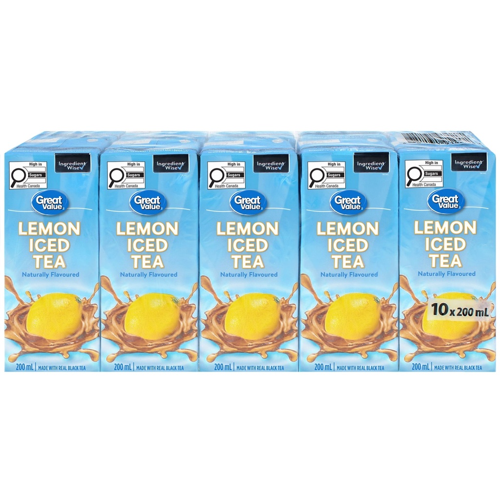 Great Value Thé Glacé au Citron 200ML, Lot de 10