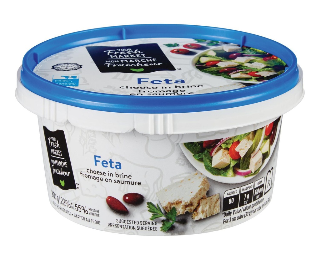Fromage feta style Grec de mon marché fraîcheur 200 g