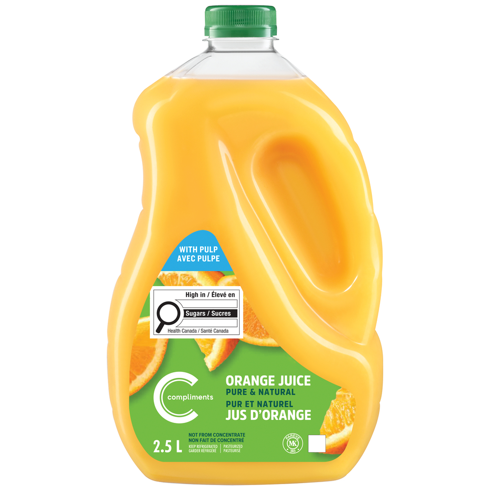 Compliments Jus d‘orange avec pulpe non fait de concentré