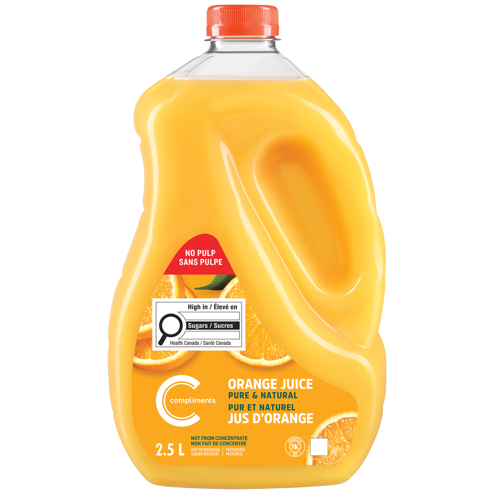 Compliments Jus d‘orange sans pulpe non fait de concentré