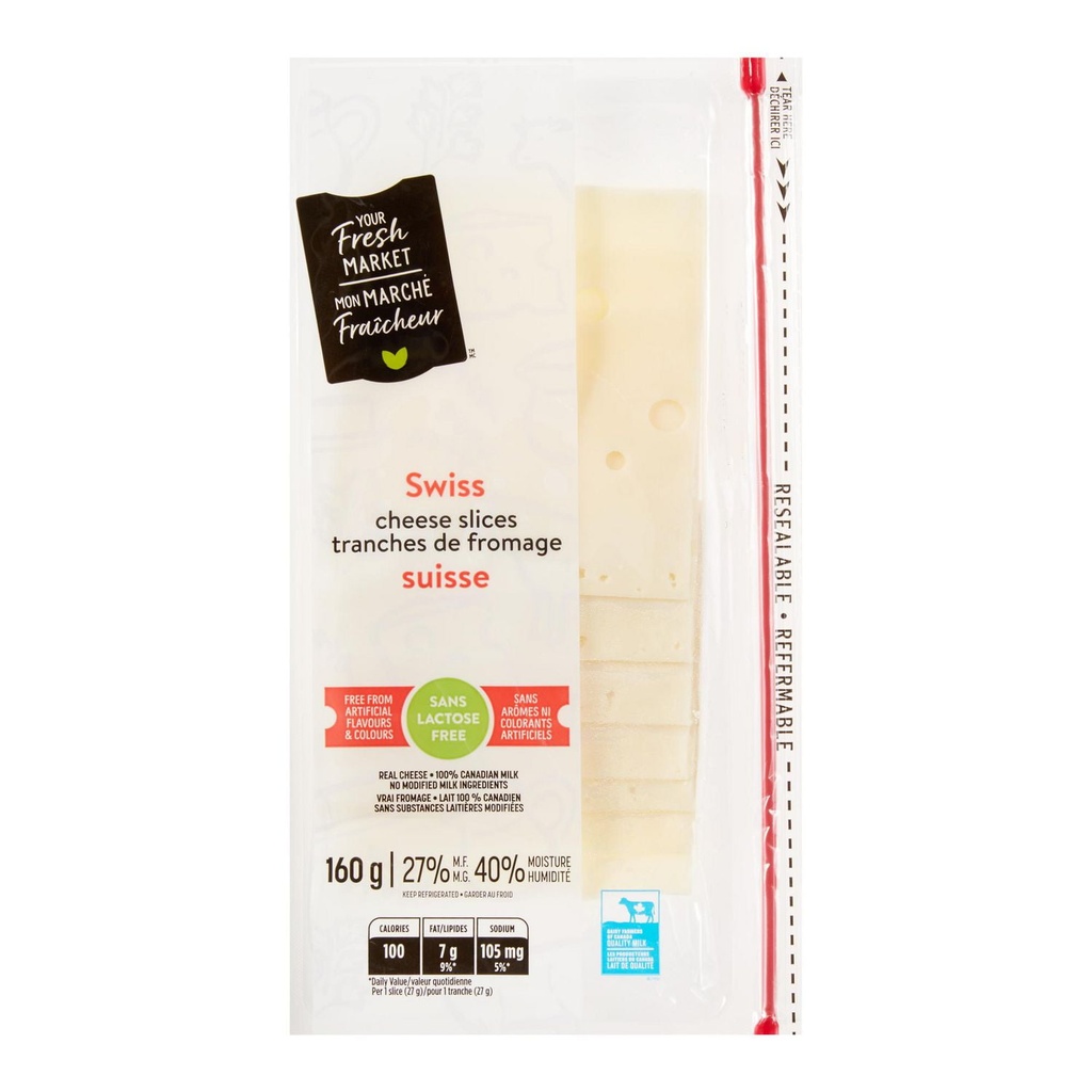 Mon marché fraîcheur Fromage Suisse tranché 27 % MG
