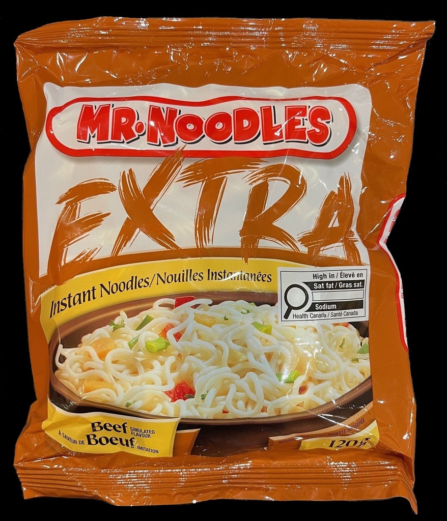 Nouilles ramen instantanées à saveur de bœuf de Mr. Noodles Extra, 120g