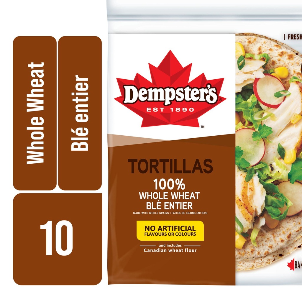 Dempster's Dempster’s 100% Whole Wheat Medium Tortillas, 340 g