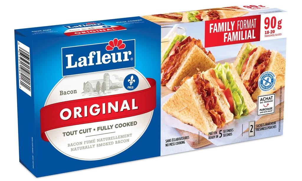 Bacon original tout cuit Lafleur Quantité volumétrique : 90 g