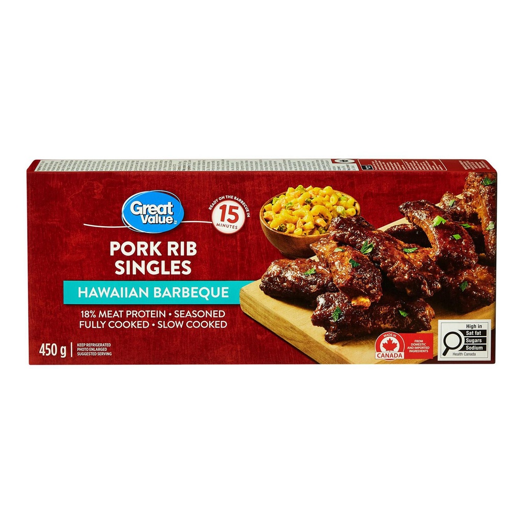 Côtes de porc simples barbecue hawaïen Great Value