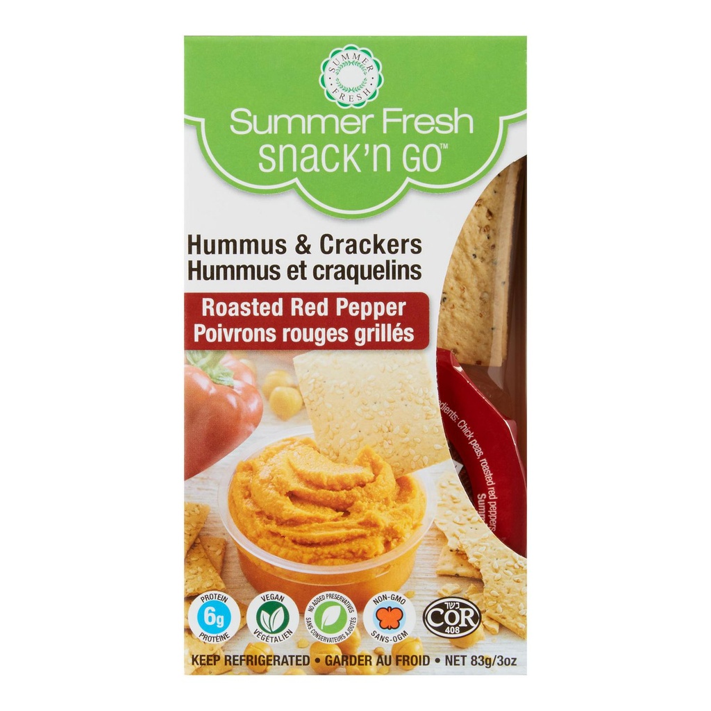 Hummus aux poivrons rouges grillés et craquelins Snack ‘N Go Summer Fresh
