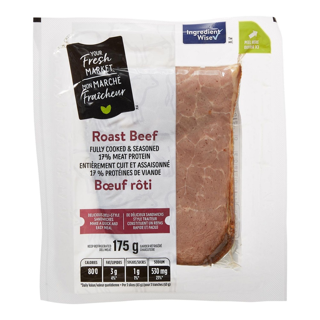 Boeuf rôti Mon marché fraîcheur 175 g, tranché