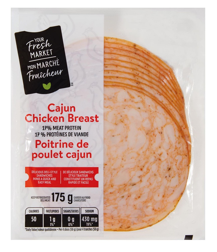 Poitrine de poulet cajun Mon marché fraîcheur 175g