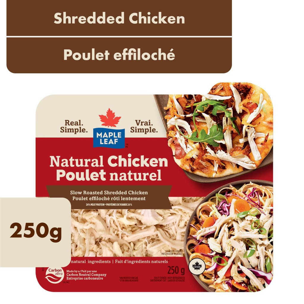 Poulet naturel déchiqueté Maple Leaf 250 g