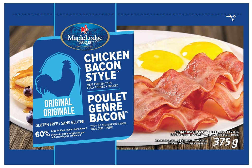 Poulet Genre Bacon, Saveur Originale de Maple Lodge Farms® 375g