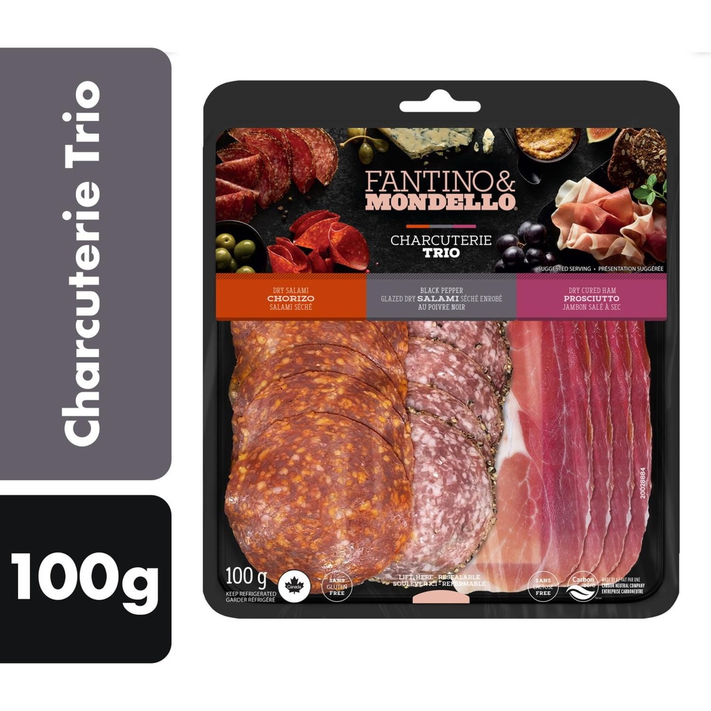 Trio de chorizo salami et prosciutto Fantino & Mondello 100 g