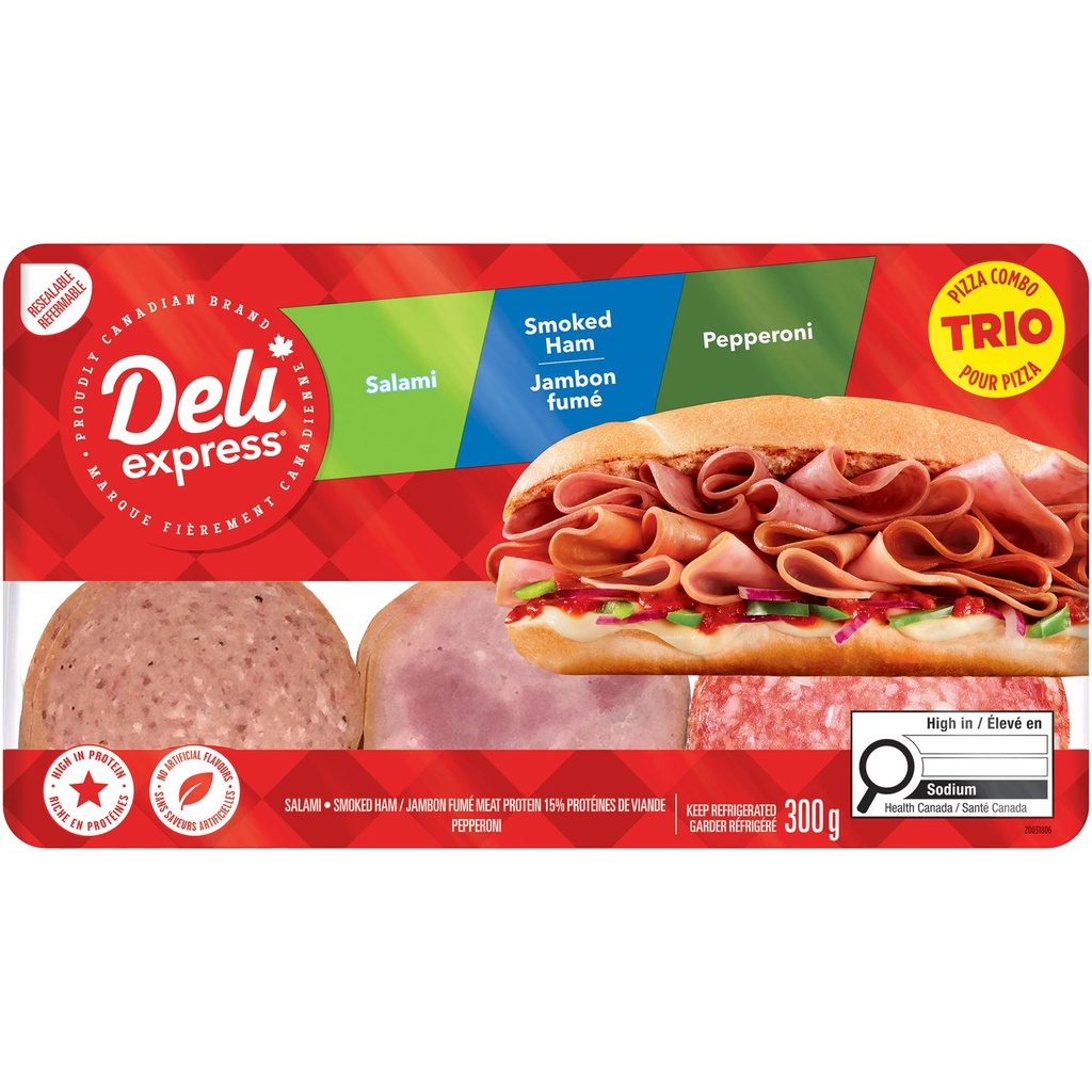 Emballage assorti de viande de charcuterie pour pizza Deli Express 300 g