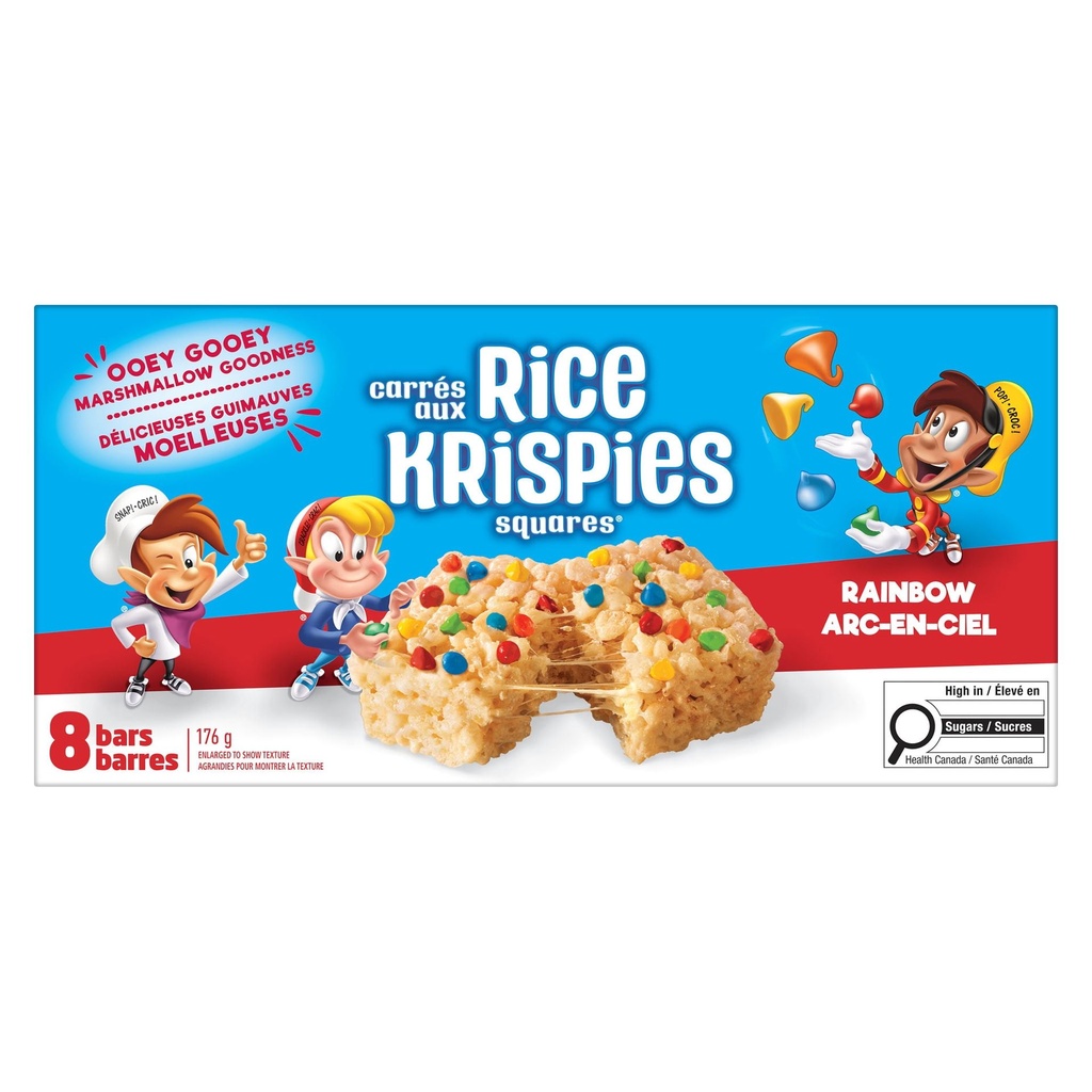 Kellogg‘s Rice Krispies Barres Kellogg's Carrés aux Rice&nbsp;Krispies Arc-en-ciel, 176&nbsp;g (8&nbsp;barres Arc-en-ciel)