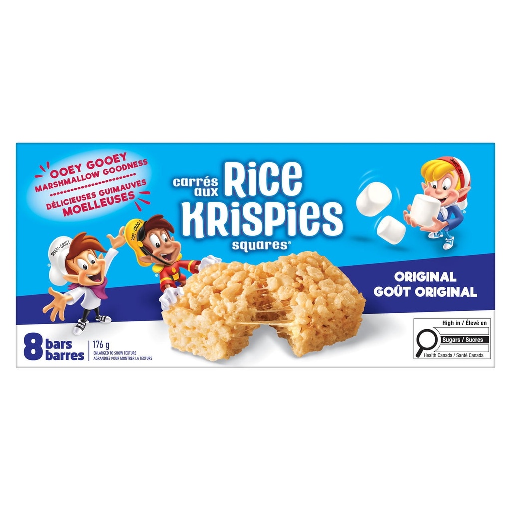 Kellogg‘s Rice Krispies Kellogg's Rice Krispies Barres Carrées - Original, 8 Barres de Céréales