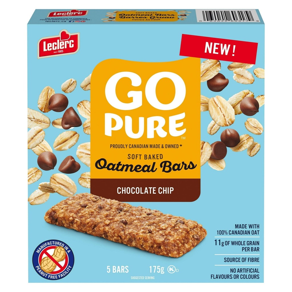 Go Pure Barres à l'Avoine Moelleuses Cuites au Four aux Pépites de Chocolat