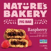 Nature's bakery Barre de figues aux framboises, cuite au four, grains entiers, à base de plantes, sans produits laitiers, sans noix, projet sans OGM vérifié, faite avec de vrais fruits