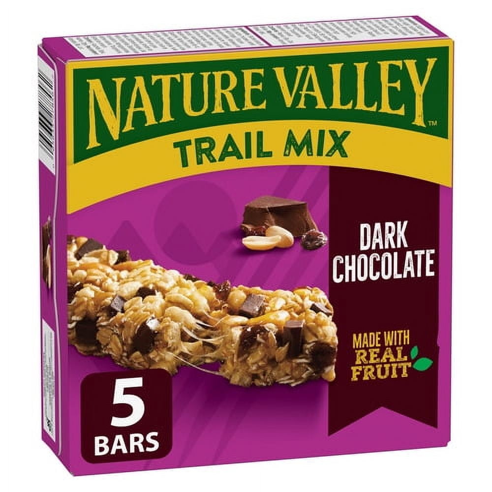 Val Nature Nature Valley Barres Granola Tendres Mélange du Randonneur, Chocolat Noir, 5 Barres
