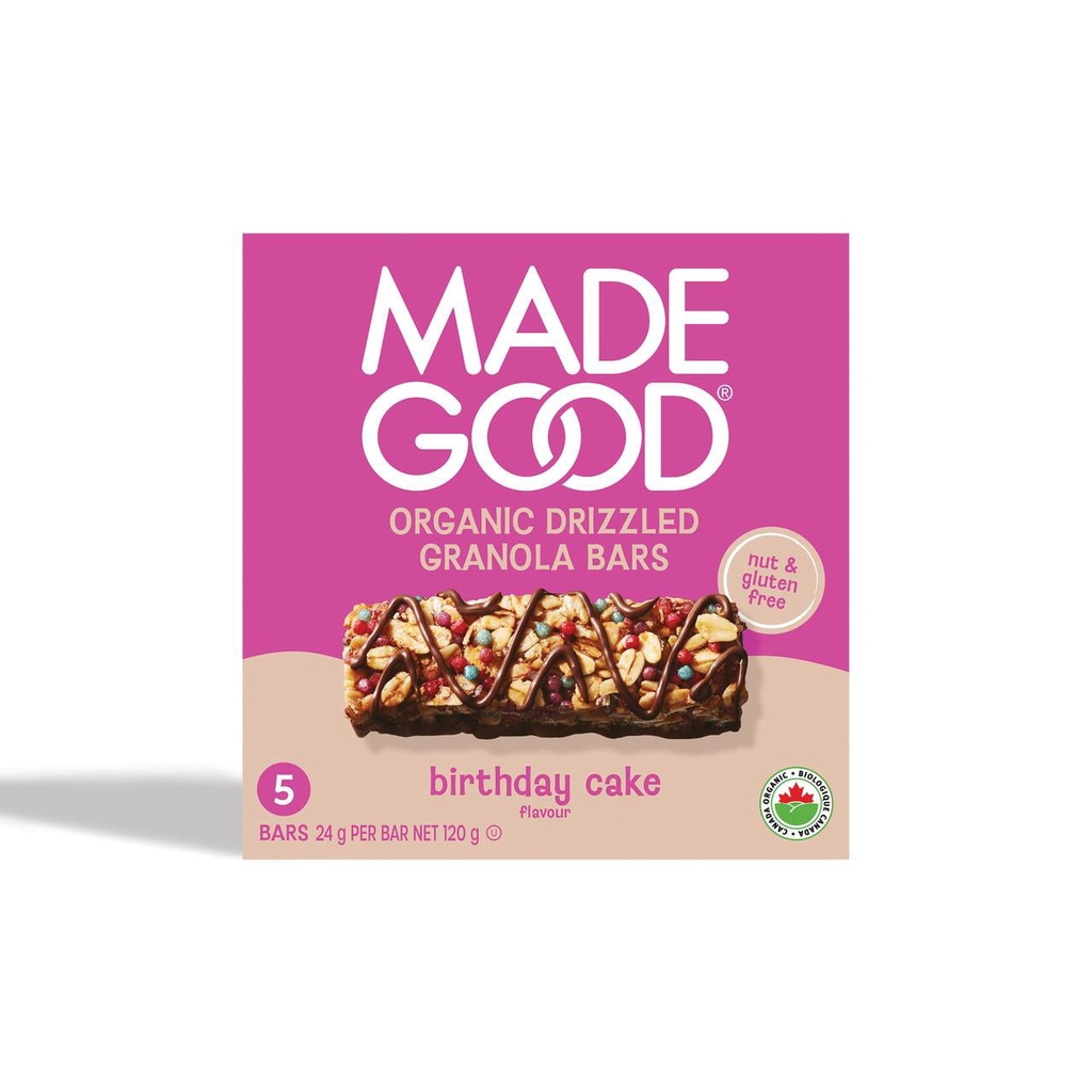 MadeGood Barres Granola avec Filet de Chocolat Gâteau d'Anniversaire 5 Barres
