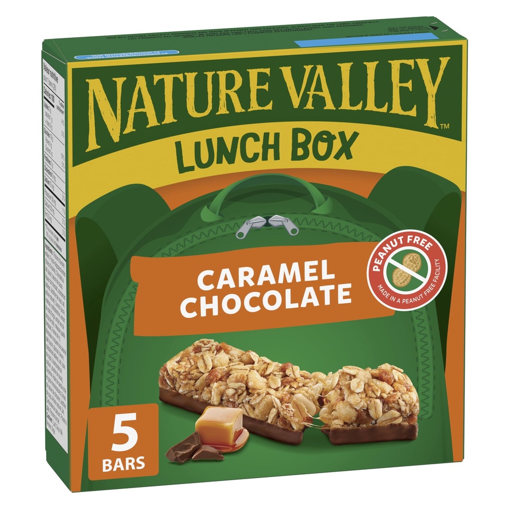 Val Nature Nature Valley Barres Granola Boîte à Lunch, Chocolat au Caramel, Collations pour Enfants, 5 Barres