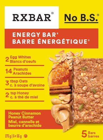 RXBAR® barre energetique miel, cannelle et beurre d’arachide 5 x 55 g