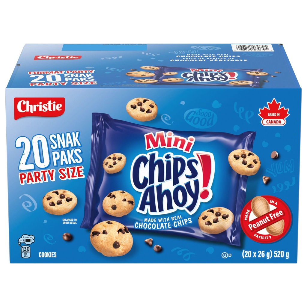 Chips Ahoy! Minis Biscuits aux pépites de chocolat, 20 sachets