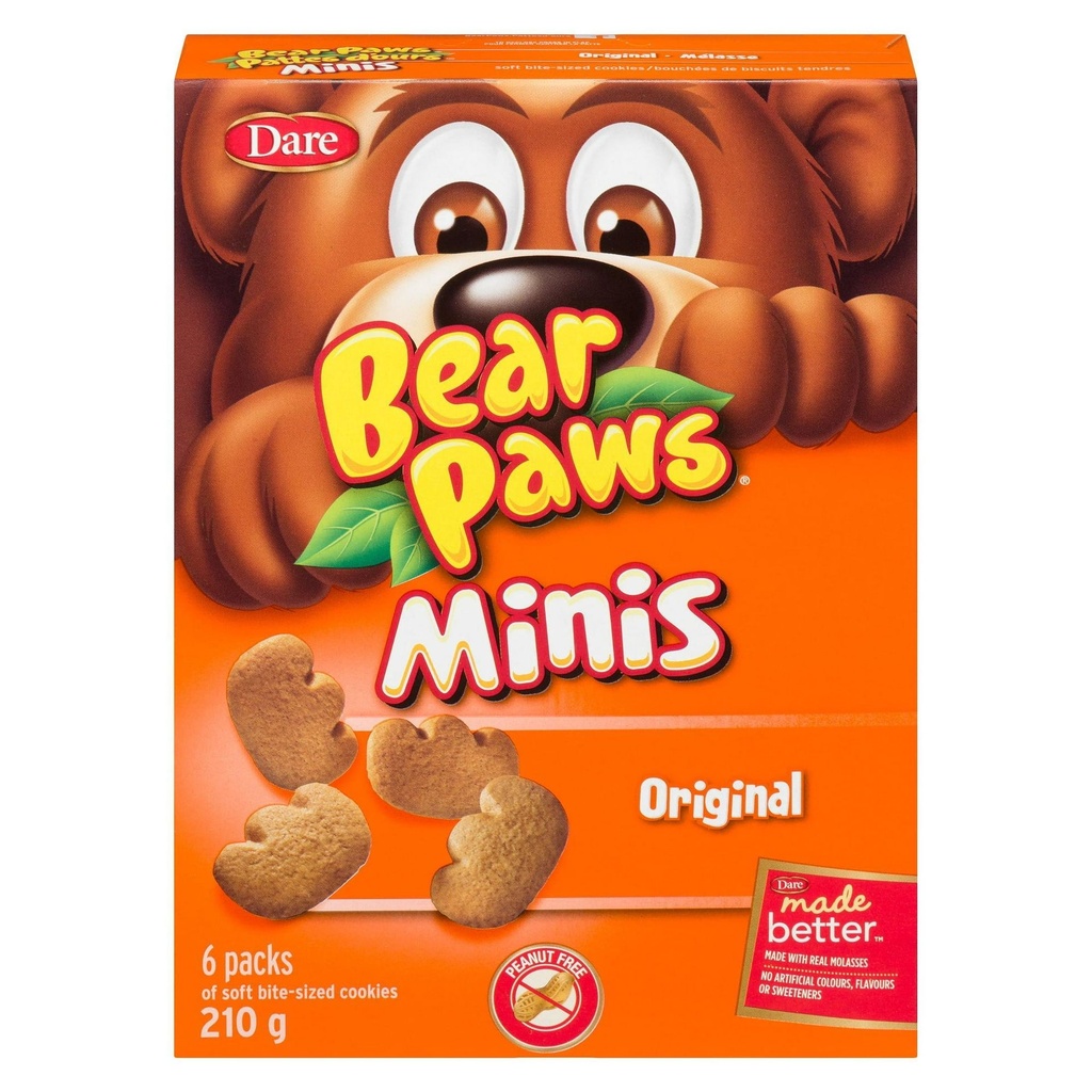 Bearpaw Biscuits moelleux Pattes d’ours minis Originaux, 210g (6 sachets)