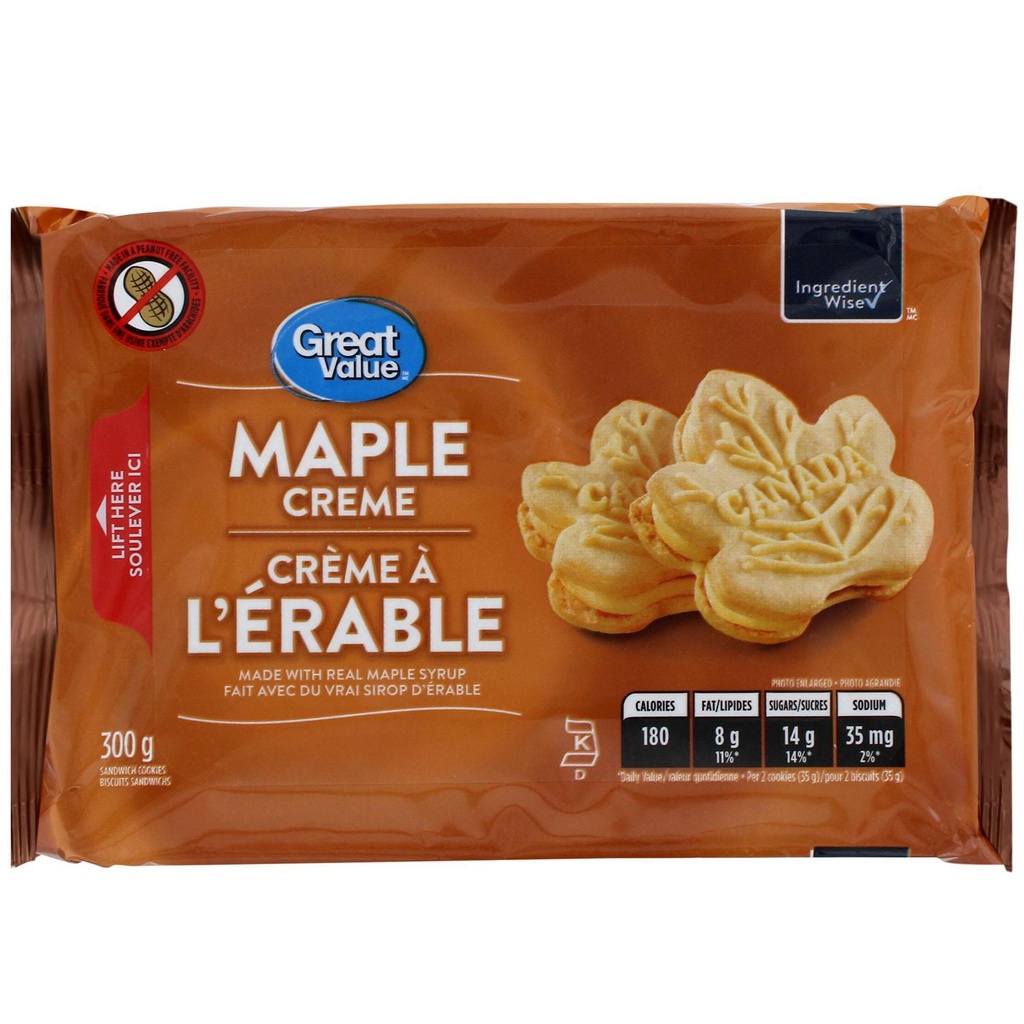 Biscuits sandwichs crème à l’érable Great Value