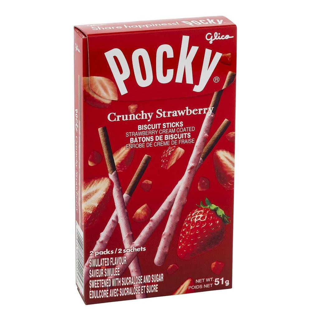 Glico Pocky Crunchy Strawberry Biscuit Sticks