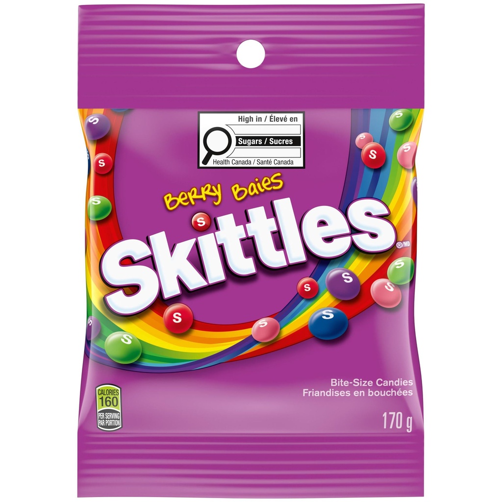 SKITTLES, Explosion de baies, bonbons à mâcher, sac de format à partager, 170 g