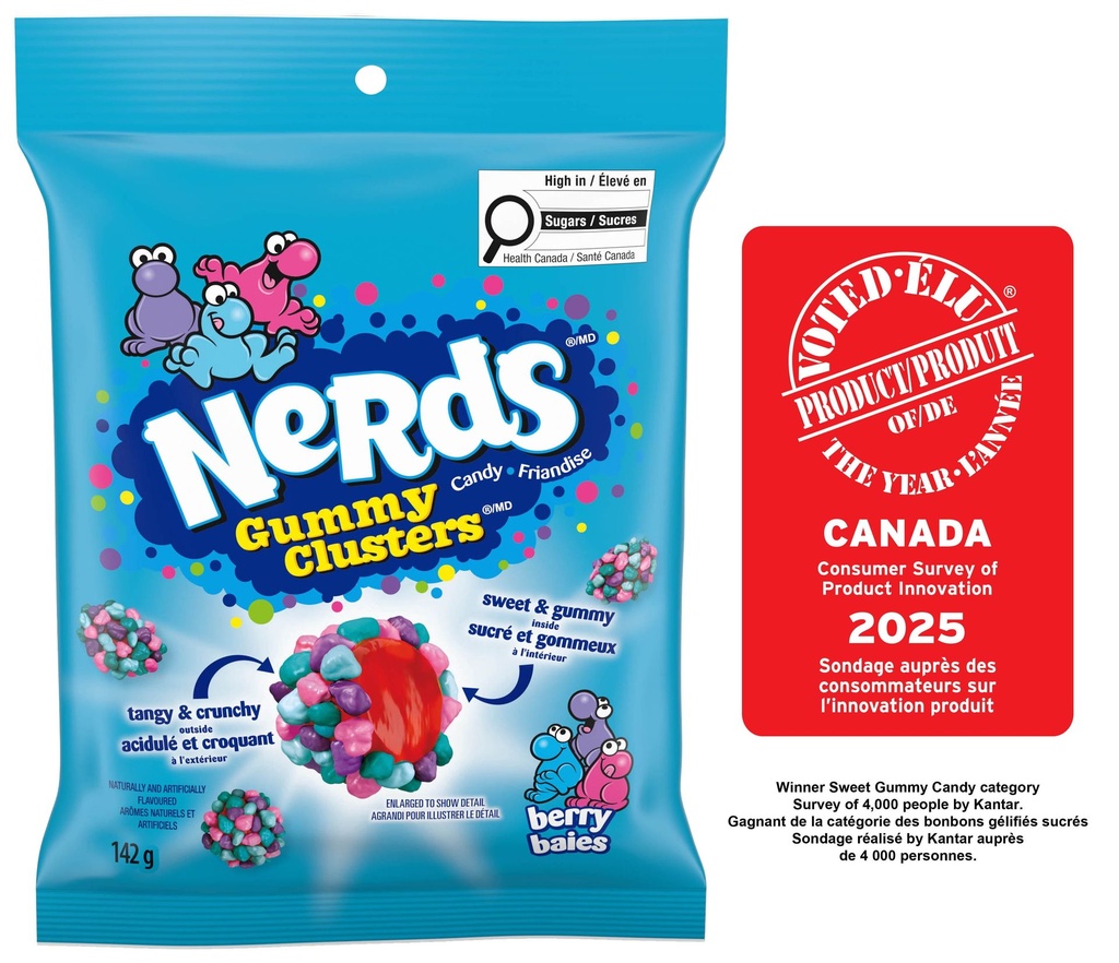 Friandises Nerds Gummy Clusters Baies 142g