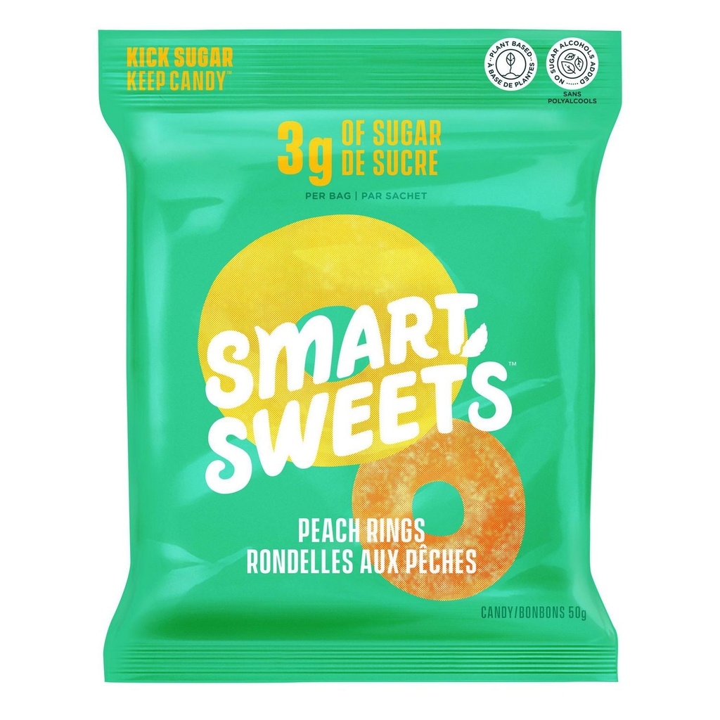 SmartSweets, Rondelles Aux Peches, 50g Pouch