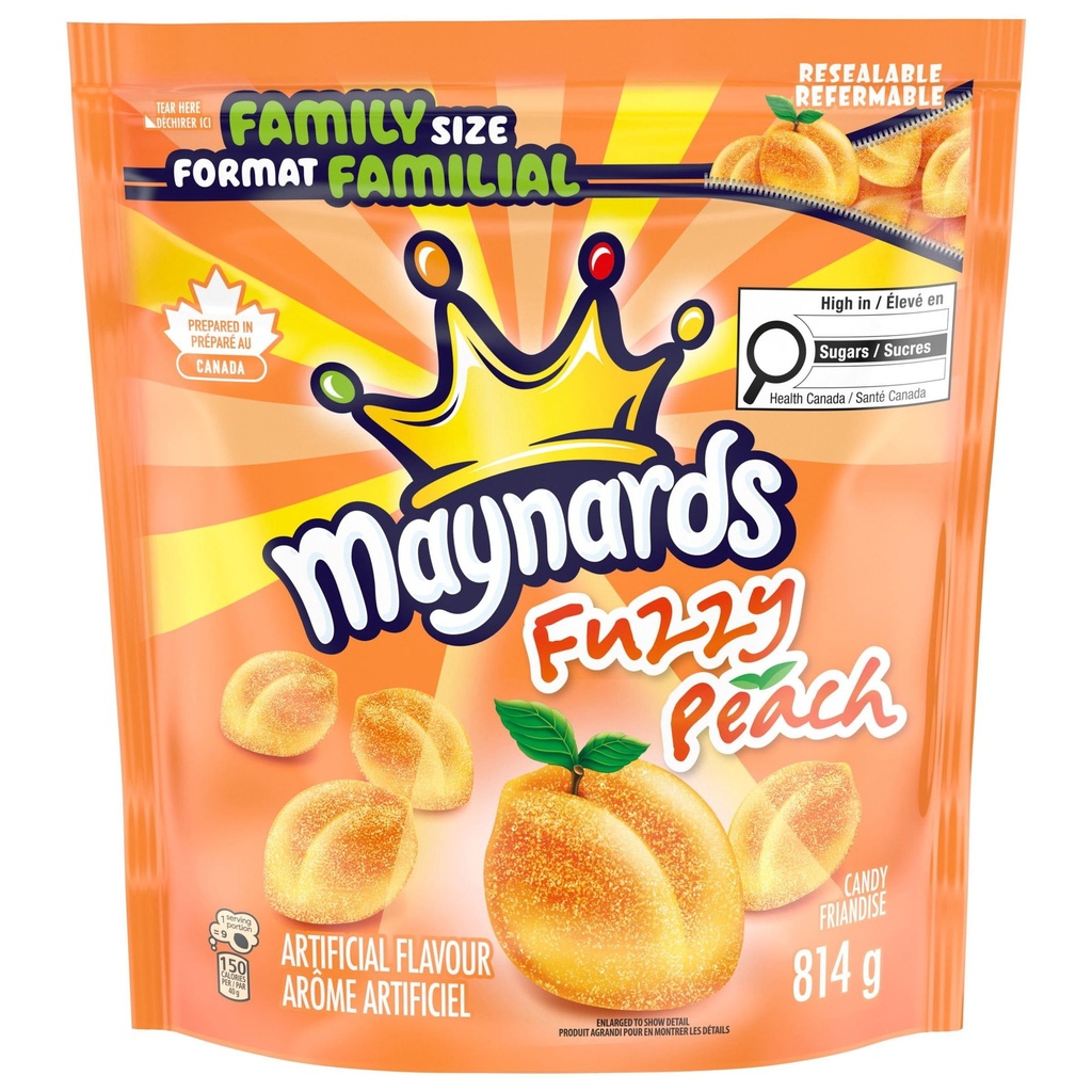 Friandises Maynards Fuzzy Peach, format familial
